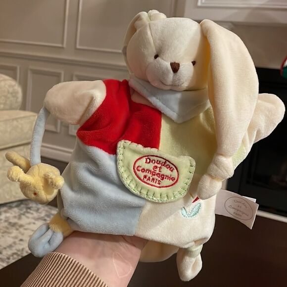 Doudou et Compagnie Paris Bunny Rabbit Excellent Condition Hand Puppet for Baby - Picture 2 of 8
